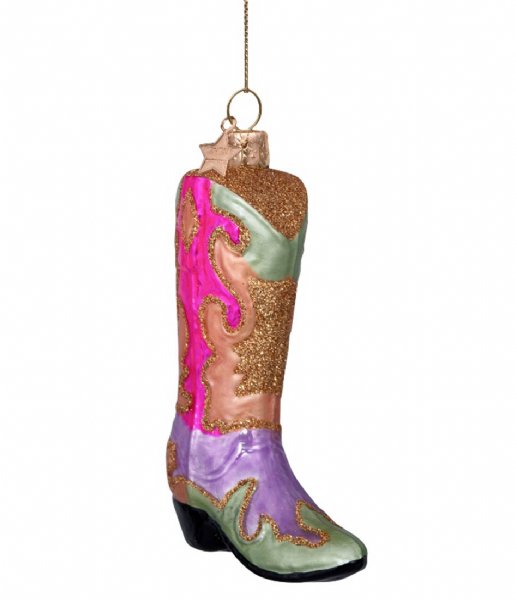 Vondels  Ornament Glass Multicolor Cowboy Boot 12cm Multi Color
