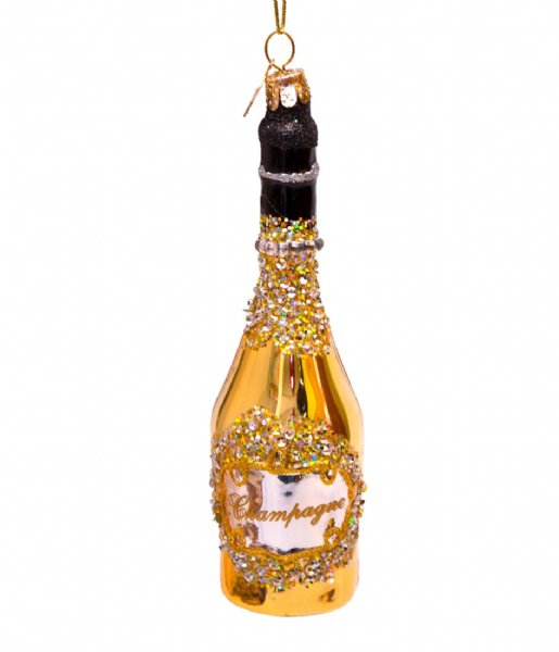 Vondels Kerstversiering Ornament glass gold champagne bottle gold colored champagne