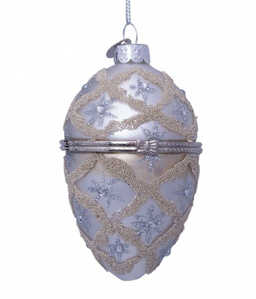 Vondels  Ornament glass silver faberge egg silver colored