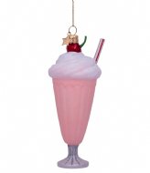 Vondels Ornament Glass Soft Pink Milkshake 15cm Pink