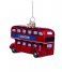 Vondels  Ornament Glass Red Matt London Bus 7,5cm Red