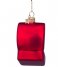 Vondels  Ornament Glass Red Matt Wedding Ring Box With Diamond 9cm Red