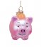 Vondels  Ornament Glass Soft Pink Matt Piggy Bank With Coin 5,5cm Pink