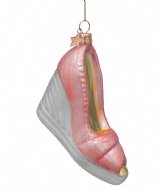 Vondels Ornament Glass Soft Pink Opal Wedge Heels 8cm Pink
