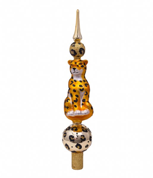 Vondels  Tree Topper Glass Leopard 31 cm Leopard Gold plated