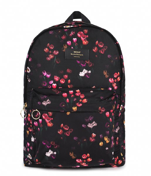 Wouf  Tulips Recycled Backpack Black