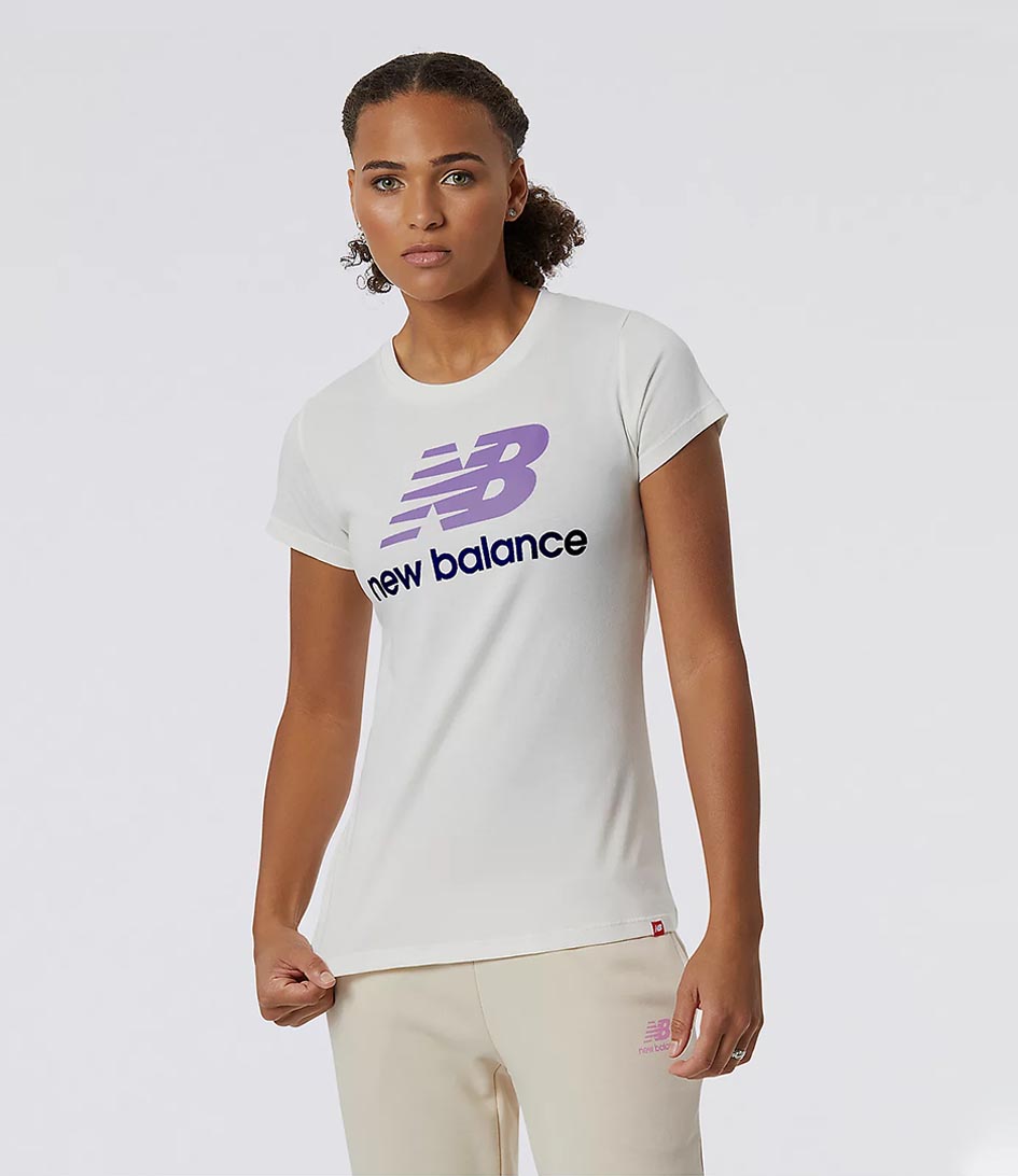 New Balance T shirt NB Essentials Stacked Logo Tee Multi Colors (MLT) | The  Little Green Bag